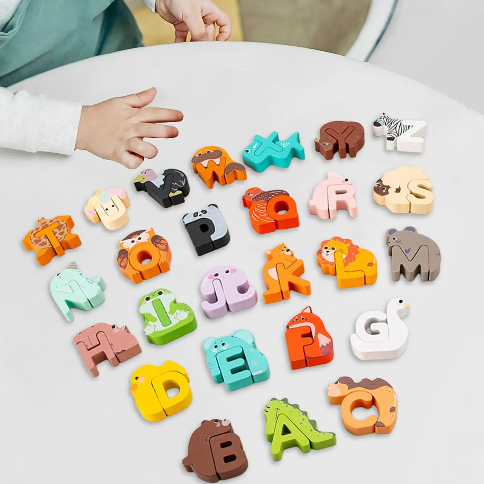 Animal Puzzle Alphabet Puzzle Learning Building Blocks, Alphabet Abc Puzzle Jigsaw Blocks Toys for Toddlers, Kids Boys Girls