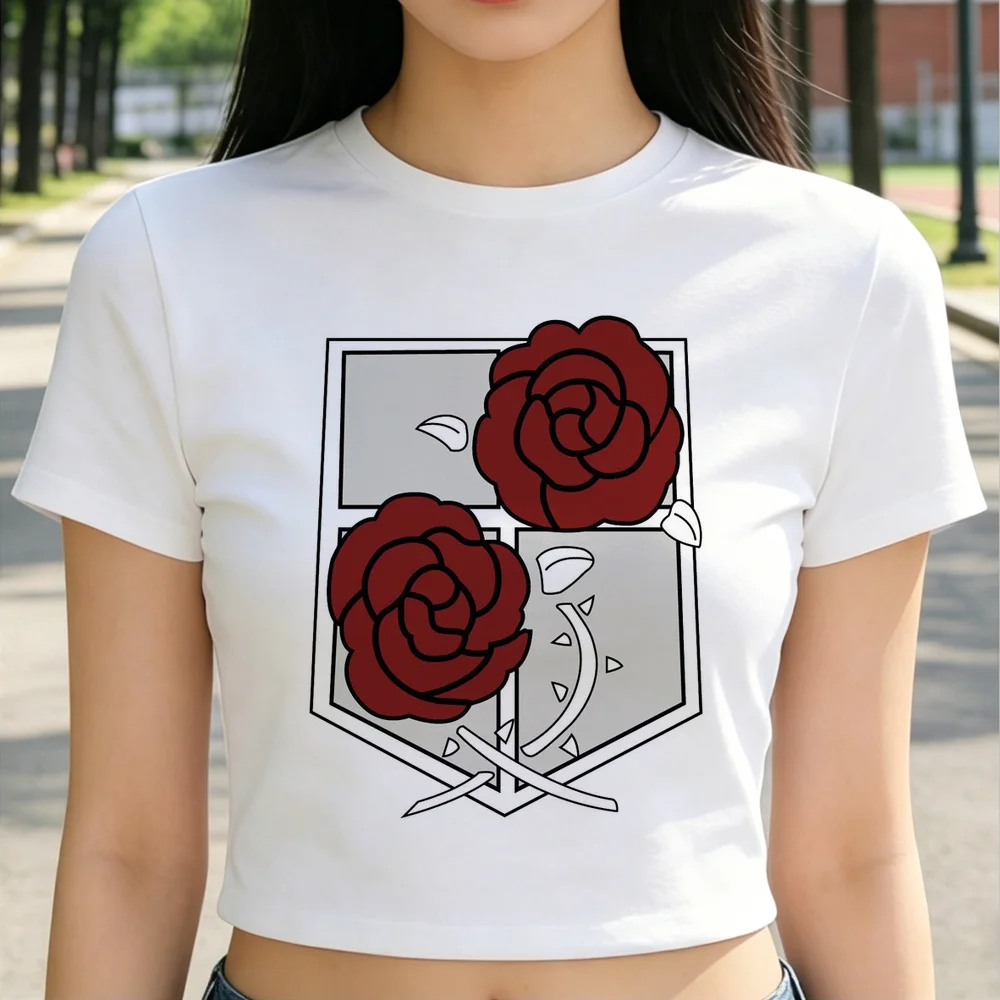 Attack on Titan crop top girl gyaru clearance sales alternative  dollette scene  t-shirt dollette vintage meme baddie graphic