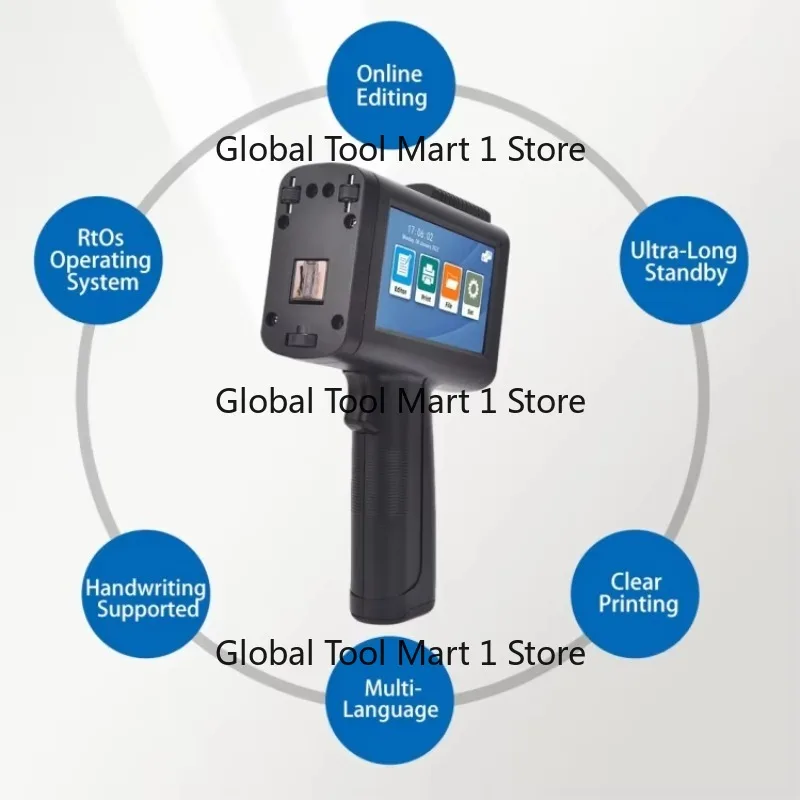 Handheld TIJ Printer DANA Thermal Inkjet Coding Printing Devic1e Porta1ble DS-12 Half Inch Cartridge Printing Height 12.7mm