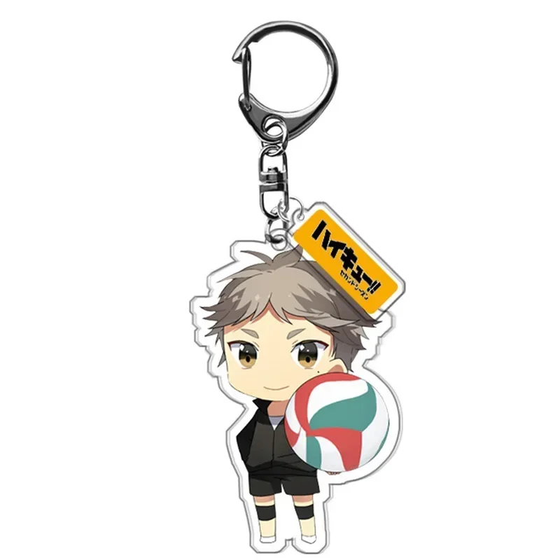 Anime Figure Shoyo Hinata Tobio Kageyama Daichi Sawamura Key Ring HD Pattern Acrylic Key Chain Pendant Model Plate Toy Gift