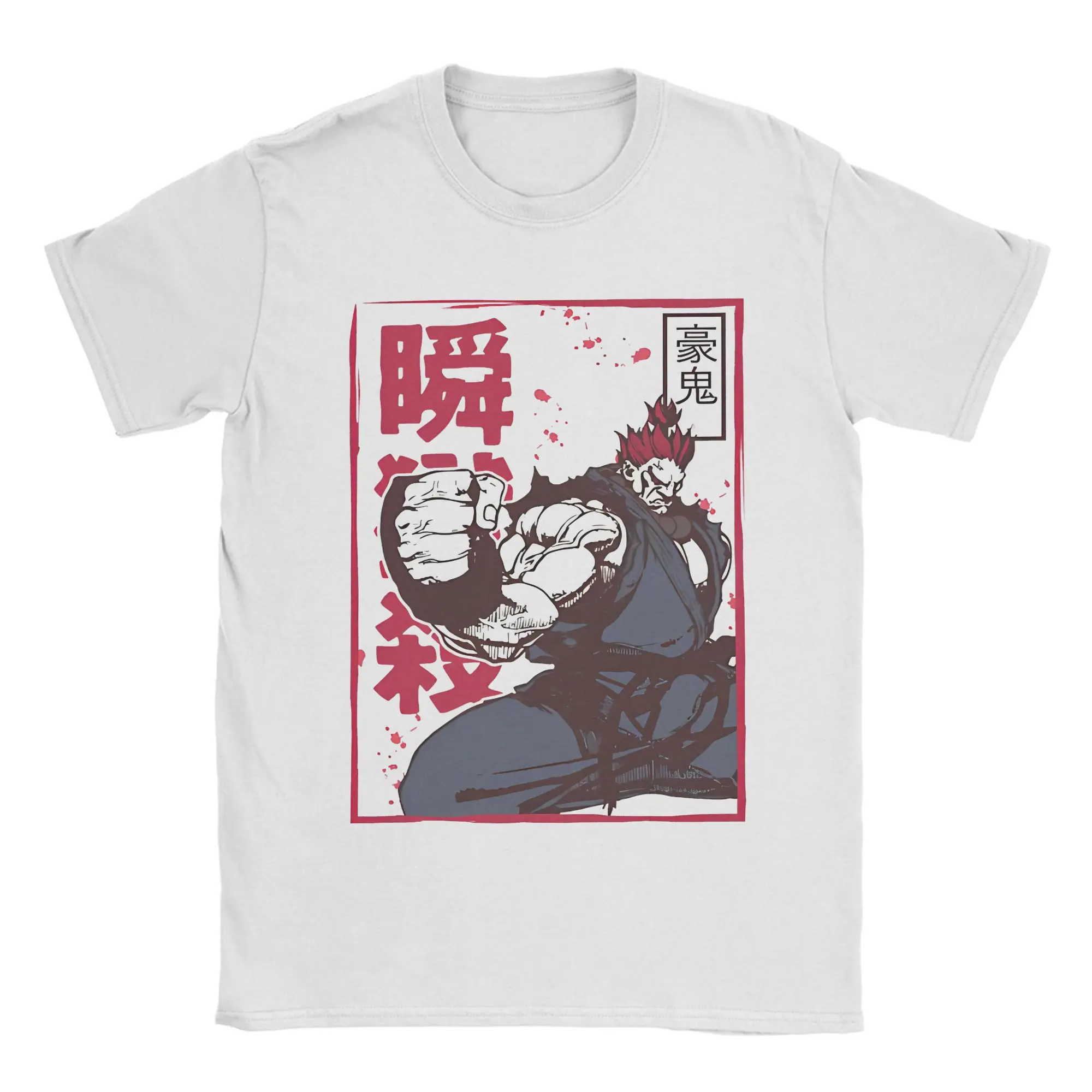 Akuma Gouki T-Shirts for Men Women Streets Fighters Casual Cotton Tee Shirt Crew Neck Short Sleeve T Shirts Big Size Clothes