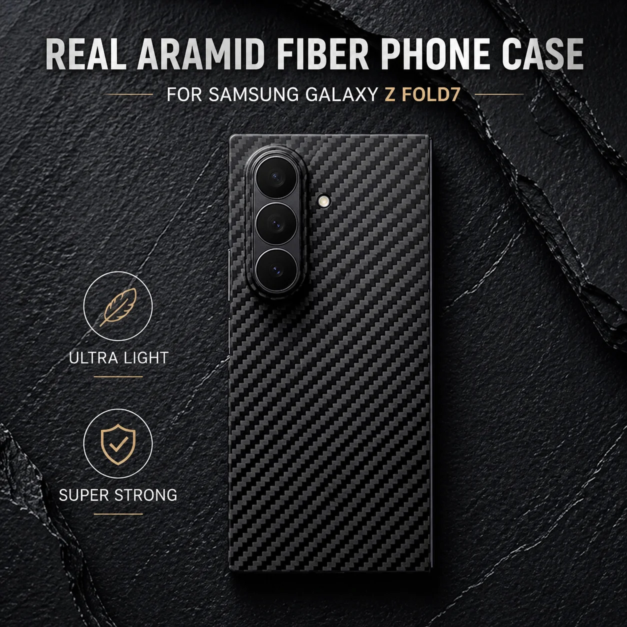 

For Samsung Galaxy Z Fold7 Aramid Fiber Case – Minimal Slim Cover – Ultra Thin Lightweight Protective Shell