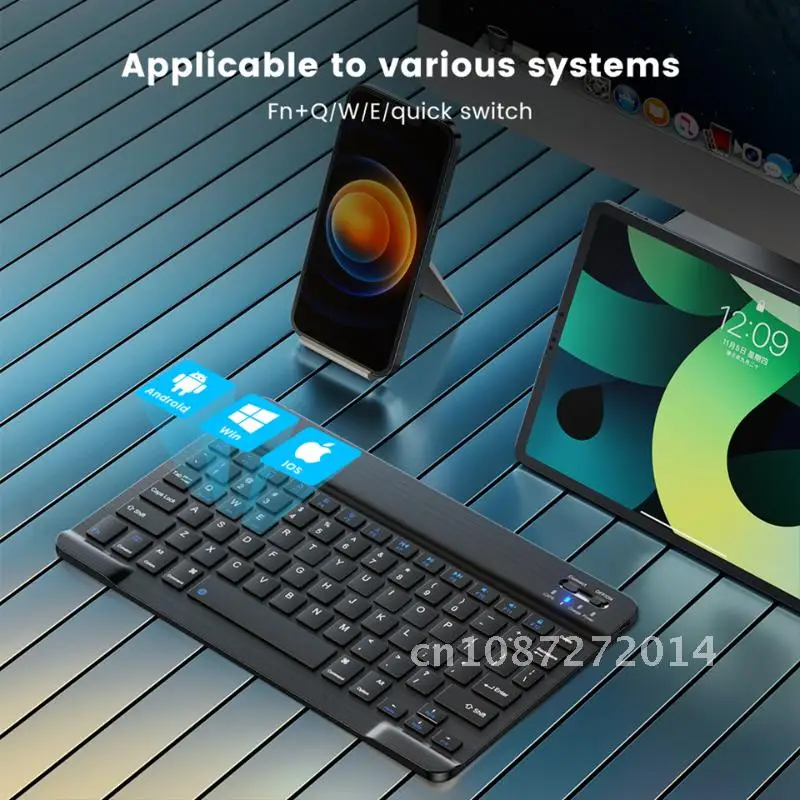 لوحة مفاتيح بلوتوث لاسلكية صغيرة ، قابلة لإعادة الشحن ، تابلت ، هاتف ، باد ، إسبانية ، روسية ، نوافذ ، أندرويد ، iOS