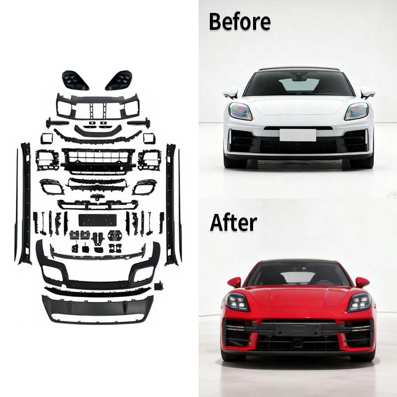 

for 970/971 Upgrade Facelift Turbo Carbon Black Rear Exhaust Surround Sporty Bumper Rail Reinforcement Bezel For PorscheS