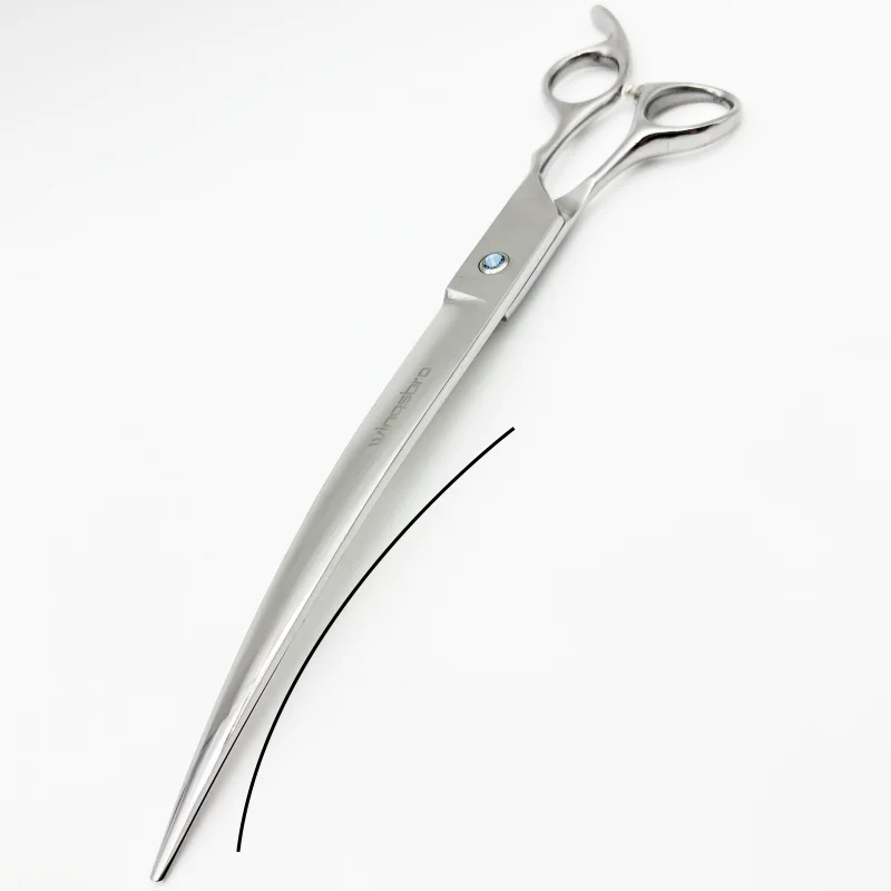 Wingsbro 9 Zoll Professionelle Tierpflegeschere, Tierhaarschere für Hunde, Gebogene Hundepflegeschere – Detail 6
