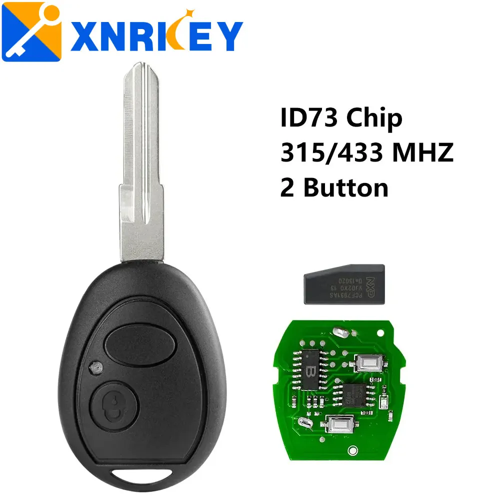 

XNRKEY 2 Button Car Remote Key ID73 PCF7930 Chip 315/433Mhz for Land Rover Discovery 1999-2004 FCC ID: N5FVALTX3 Uncut Key