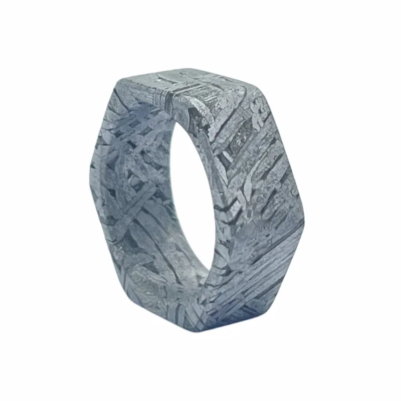 Muonionalusta Meteorite Geometric Ring, Premium Collectible