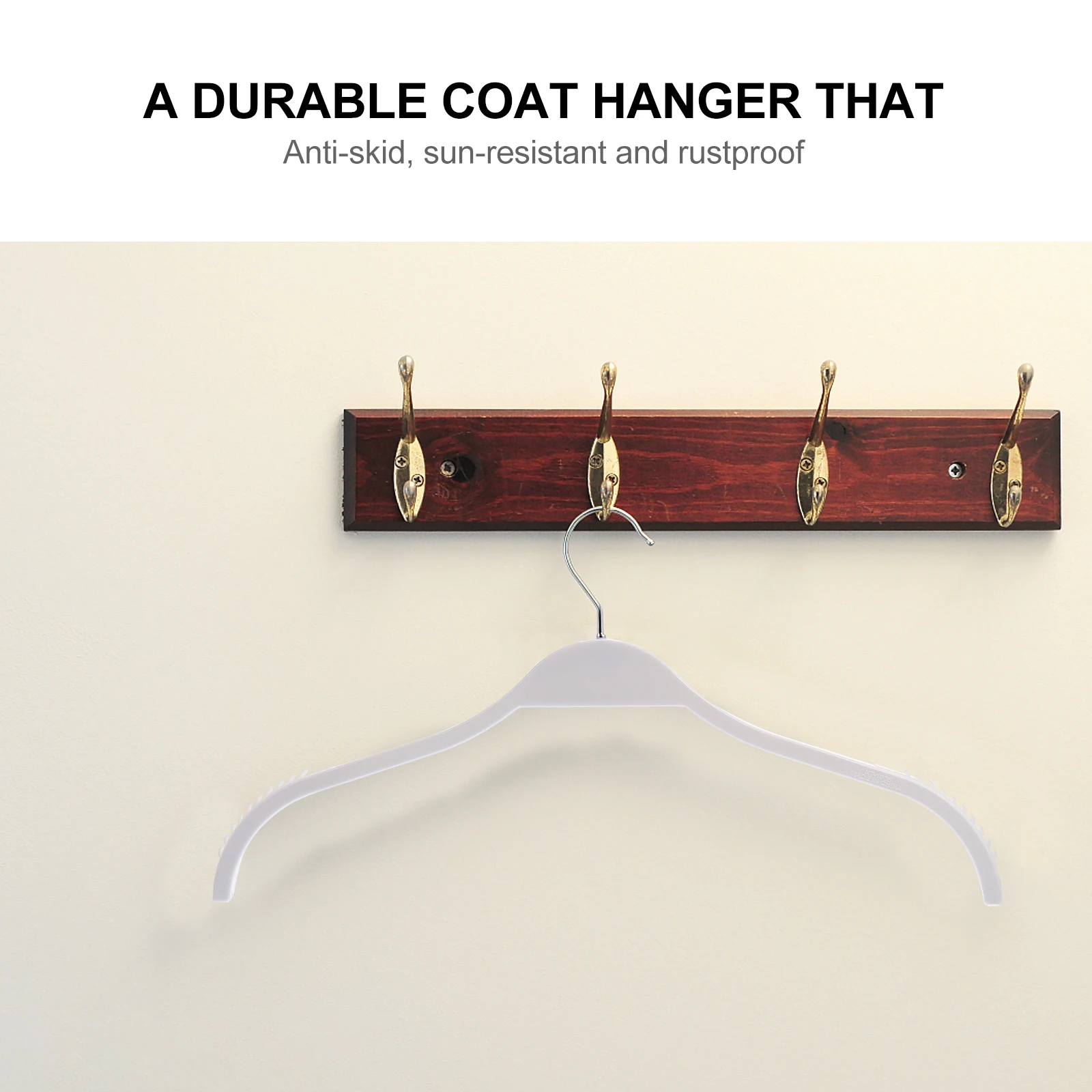 

10 pcs Traceless Coat Hangers 30Kg Load Anti-Skid Clothing Hangers Sun Resistant Rustproof Semicircle Shoulder