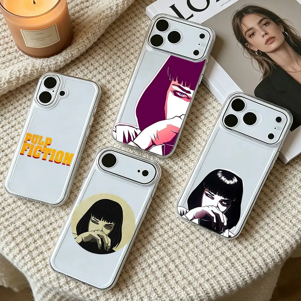 P-PULP F-FICTION MOVIE POSTER Silicone Case For IPhone 17 16 15 11 13 14 Pro Max Plus 12Mini Matte Shockproof Phone Cover