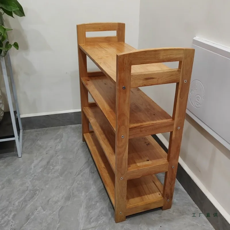 

All solid wood shoe changing stool shoe cabinet integrated household multi-layer shoe rack can be sat at the door storage