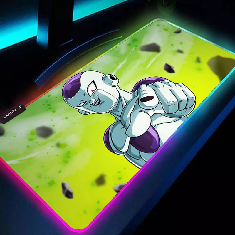 RGB Mouse Pad DBZ Dragon Ball Frieza gamer Large LED Keyboard NonSlip Rubber Computer Carpet Desk Mat Gamer Backlight MousePad
