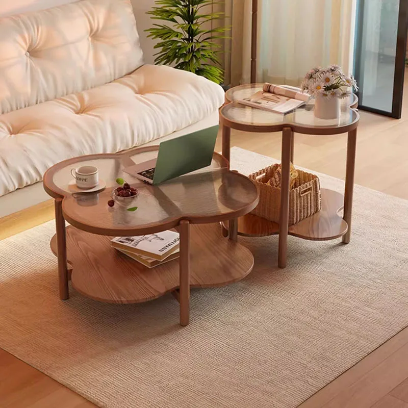طاولة القهوة الحديثة على شكل سحابة Wabi Sabi Glam طاولة القهوة الفرنسية البسيطة لغرفة المعيشة أثاث بتصميم جمالي