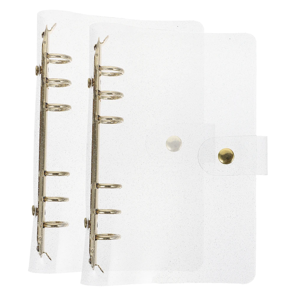 2pcs Pvc Binder Covers Clear Ring Binder Notebook Shell Office Home Use File Folder Ring Binders For Documents Papers