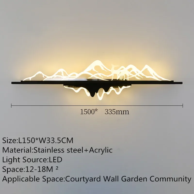 BRIGHT Electricity Outdoor Mural Lamp Creative Landscape Waterproof Mural Courtyard Wall Garden Communit Decoration Painting