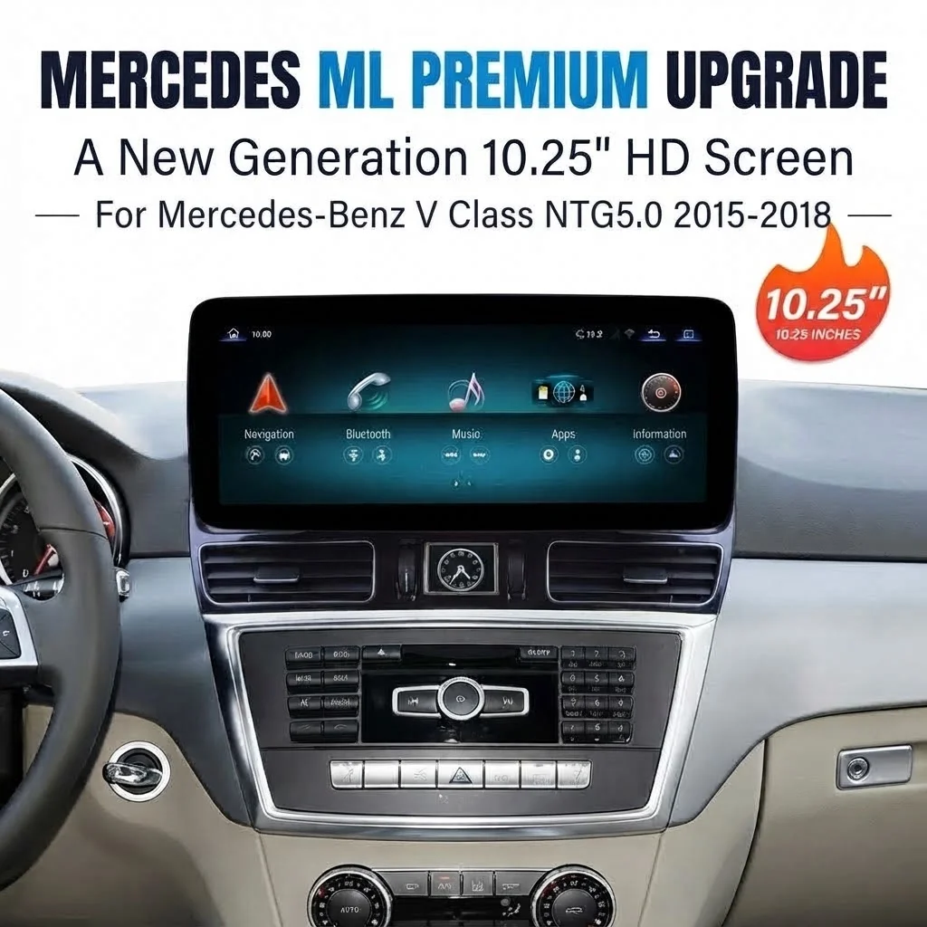 10.25 Inch Android Car Navigation for Mercedes-Benz V Class 2015-2018 NTG5.0 Wireless CarPlay Android Auto, 4G Multimedia Naviga