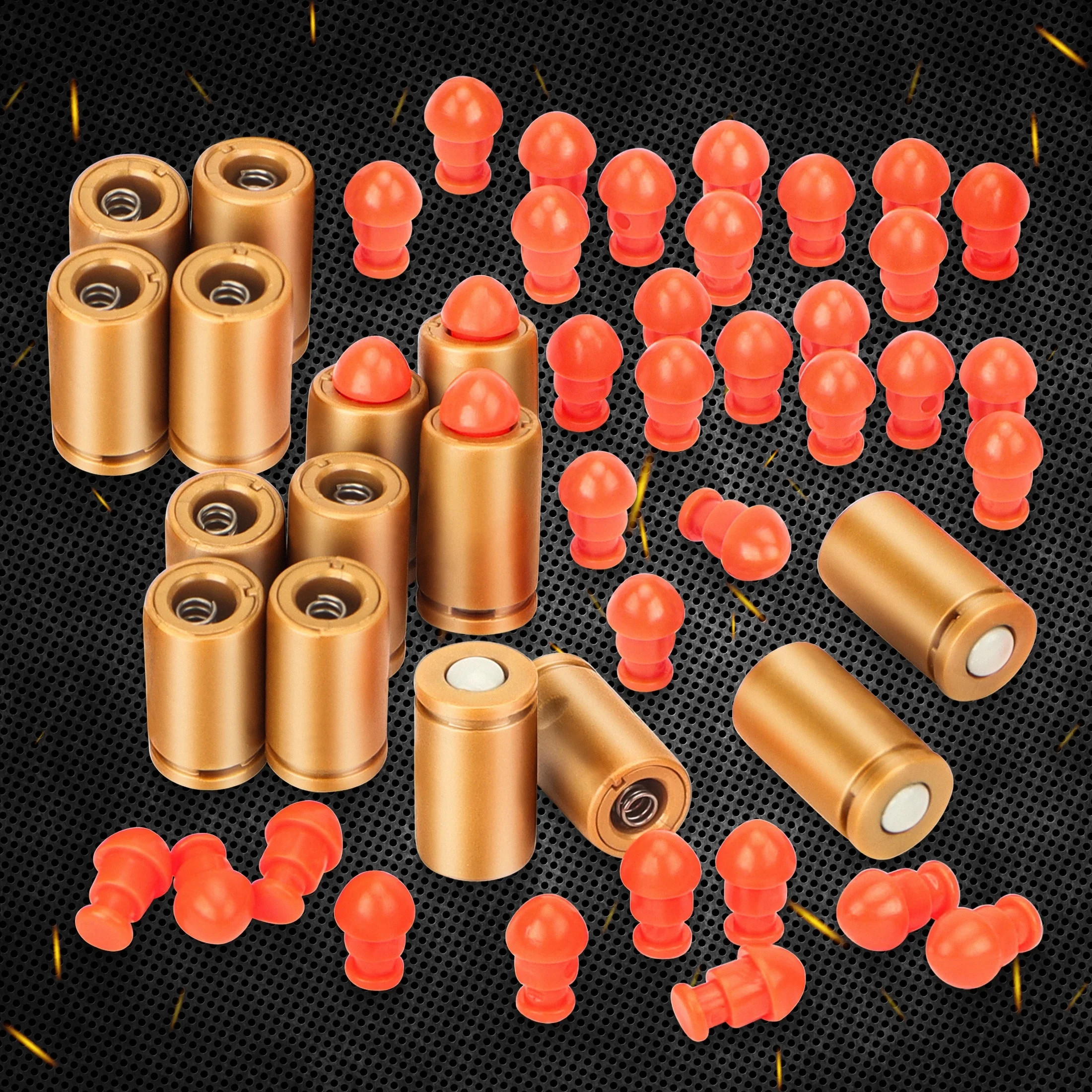 Toy Gun Accessories Plastic Shell casings - Toy Pistol Safety Bullet Filling Kit - Quick loading - Shooting game