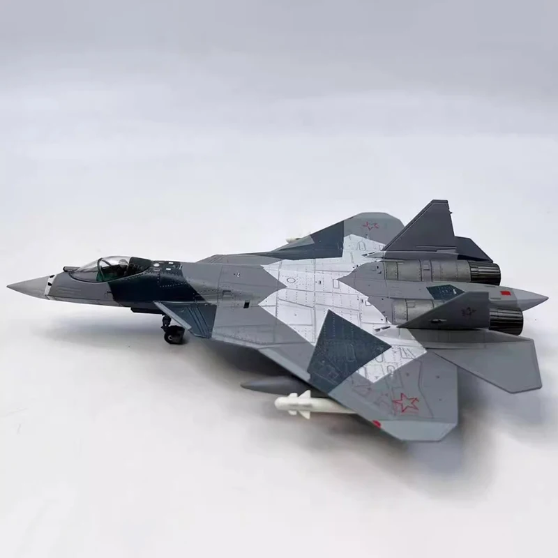 Diecast Original 1:100 Scale Air Force Su-57 Stealth Fighter Alloy Model Collection Decoration Toy Gift Decration Souvenir