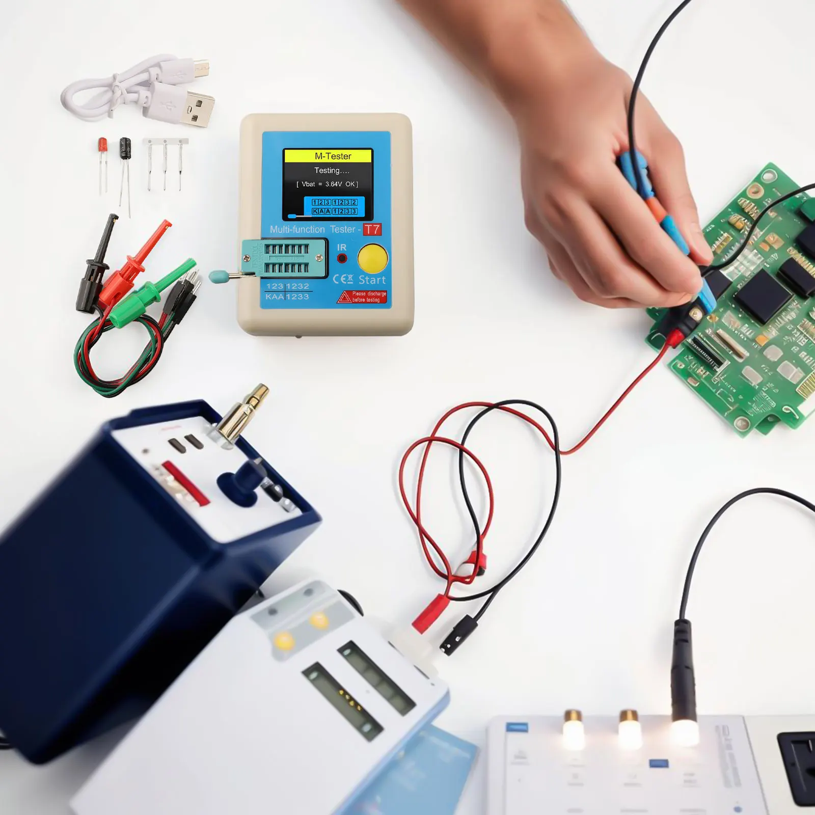 Diode Triode Tester Multi-function Transistor Tester DIY Electronics Projects Capacitor And Resistor IR Remote Control Decoding
