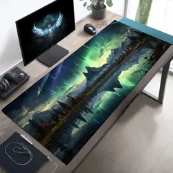 Northern Lights and Meteor Shower Large Mouse Pad Western Mountains Desk Mat Office Decor Mousepad XXL Gaming accessories gamer