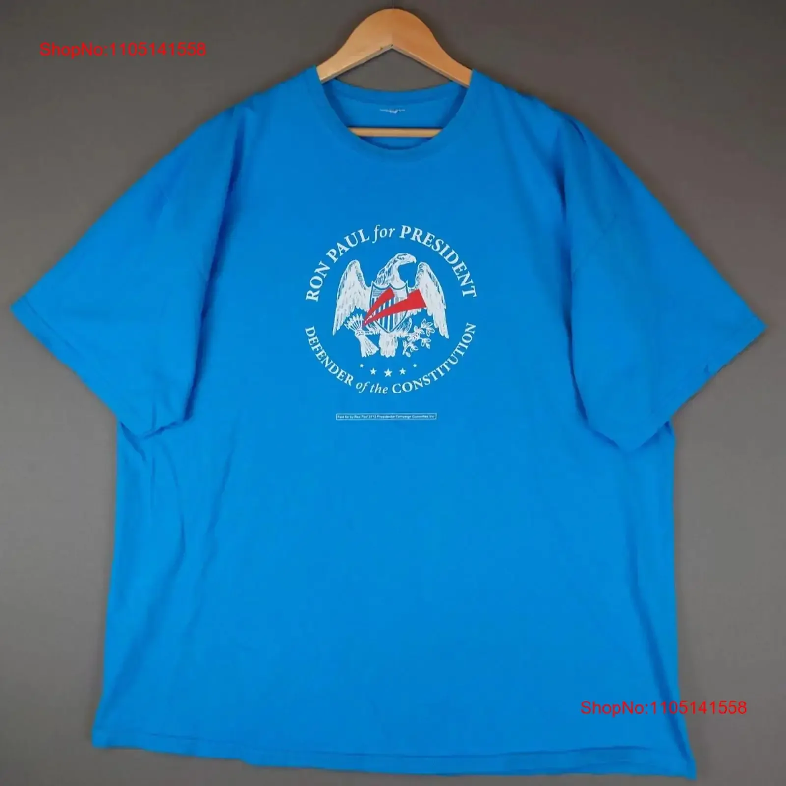 تي شيرت رون بول لدستور حملة الرئيس باللون الأزرق للرجال مقاس XL سياسي عتيق مغسول وجيد التهوية ورسومات متعددة الاستخدامات #1