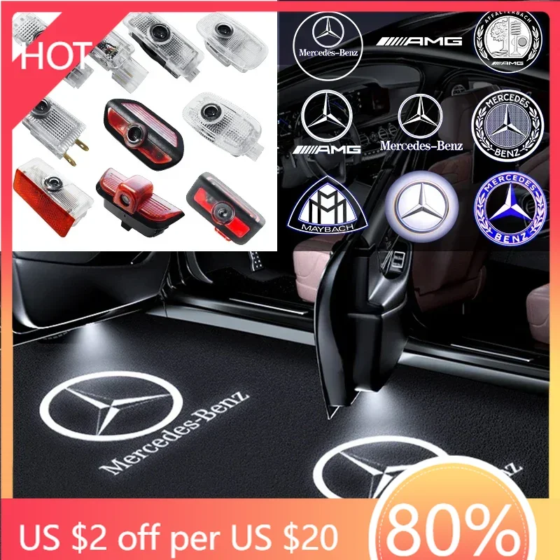 

Крышки ступицы 2 шт. лампа проектора двери автомобиля светодиодные приветственные огни для Mercedes Benz GT W203 W204 W221 MABACH S Class C207 A207 W240 W210