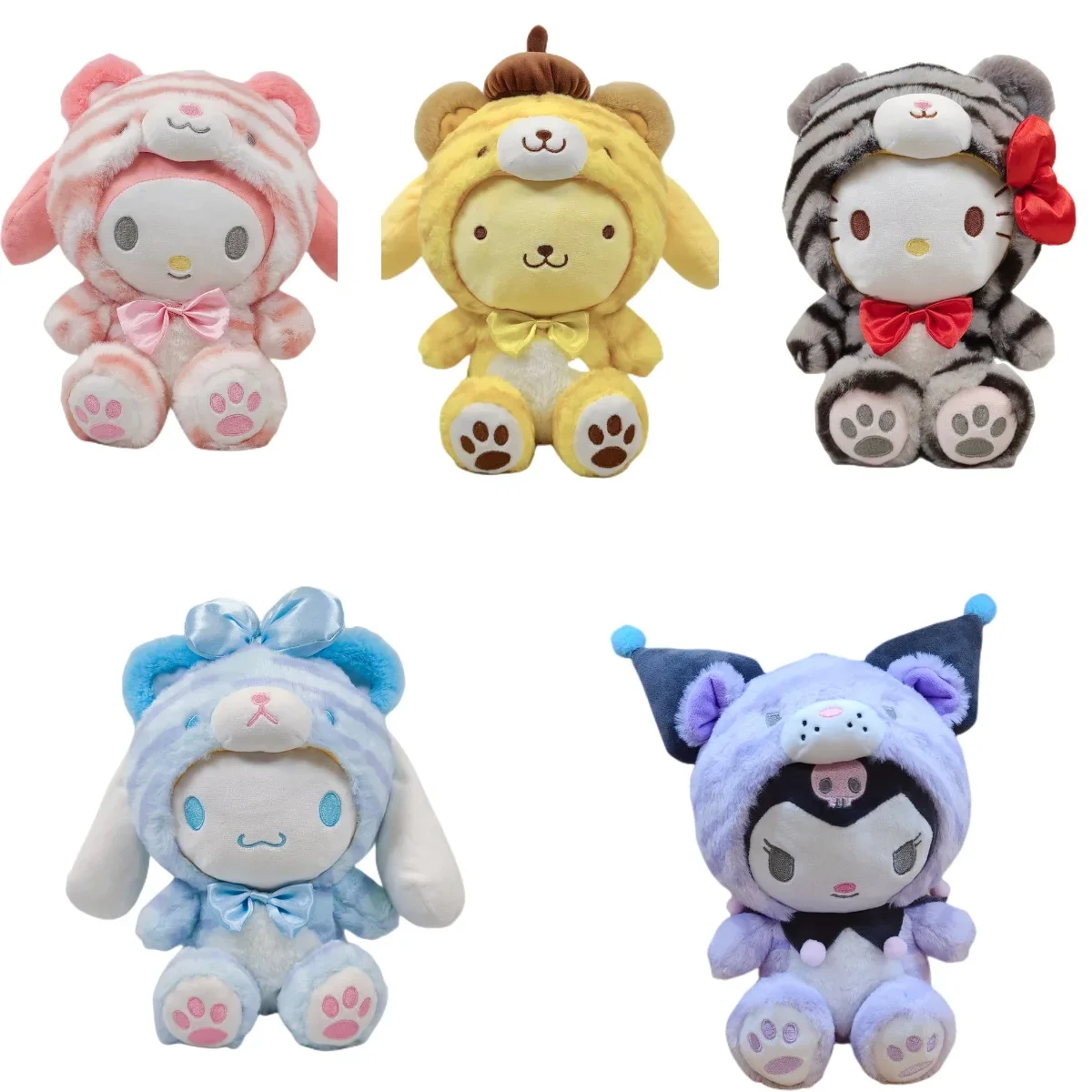 

23CM Sanrio Kawali Tiger Kuromi Hello Kitty My Melody Cinnamoroll Pillow Plush Anime Kid toy Cartoon Collection for gift