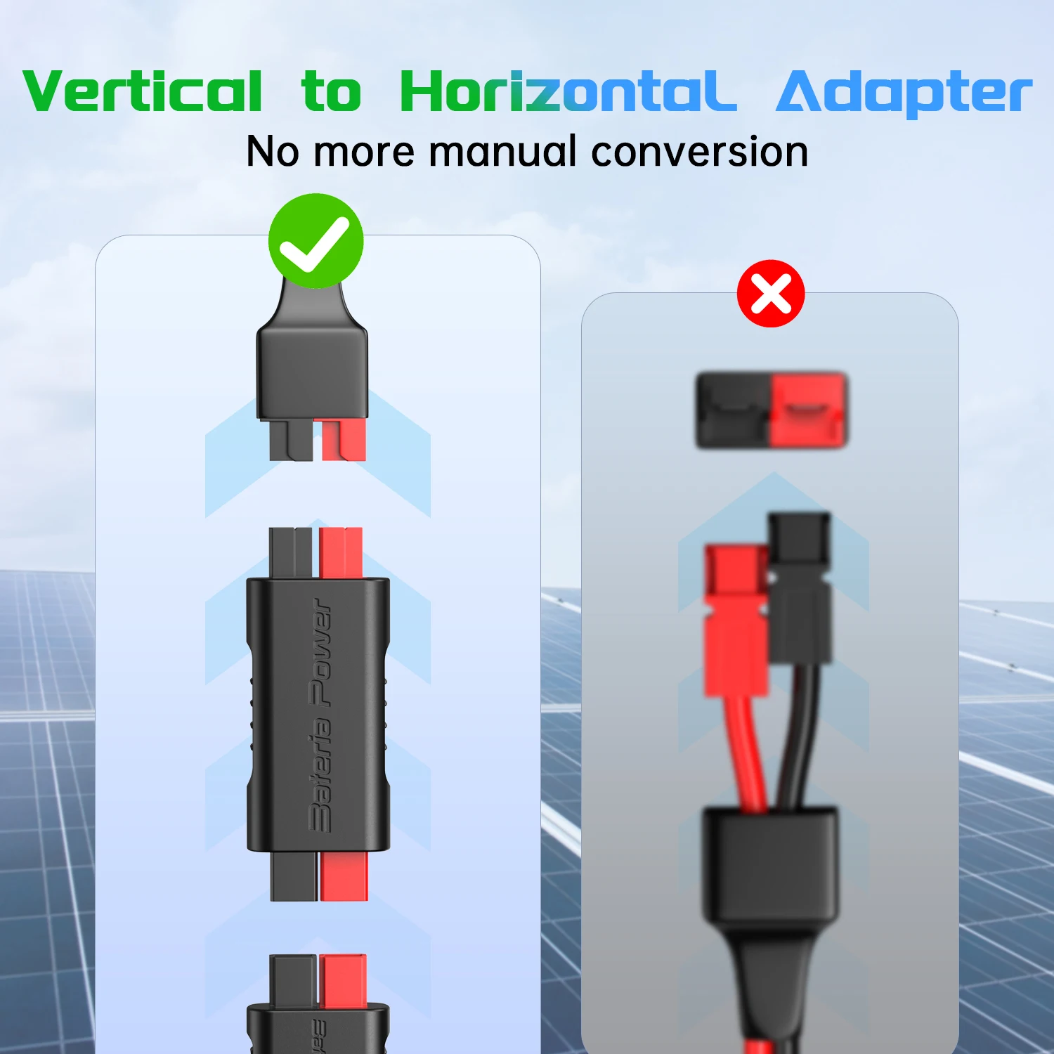 Solar Anderson Polarity Reverse Adapter Connectors for Anderson to Anderson Quick Disconnect Extension Cable -2 Pack