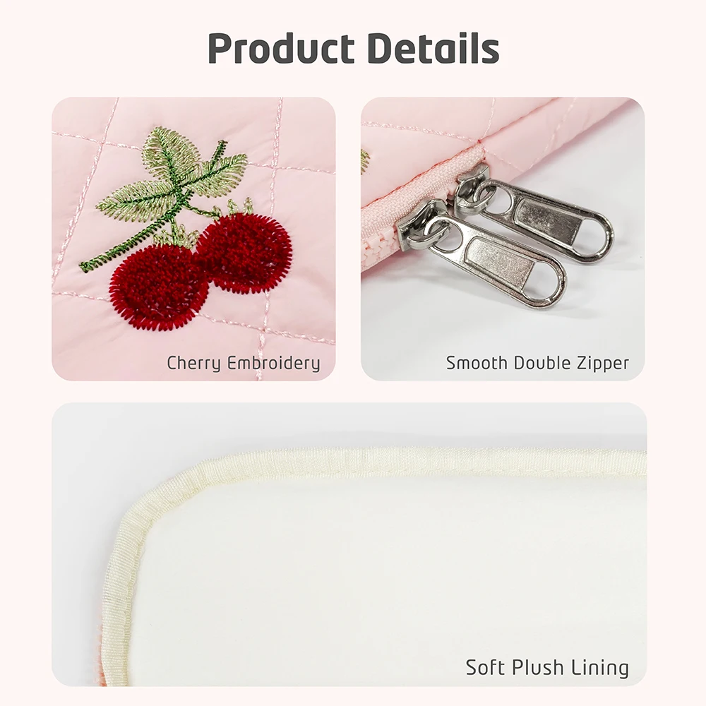 Stickerei-Tablet-Hülle für iPad Xiaomi HuaWei Pad 5/6 Pro, 9-11 Zoll rosa Kirschblüten-Tablet-Hülle für Reisen und Schule