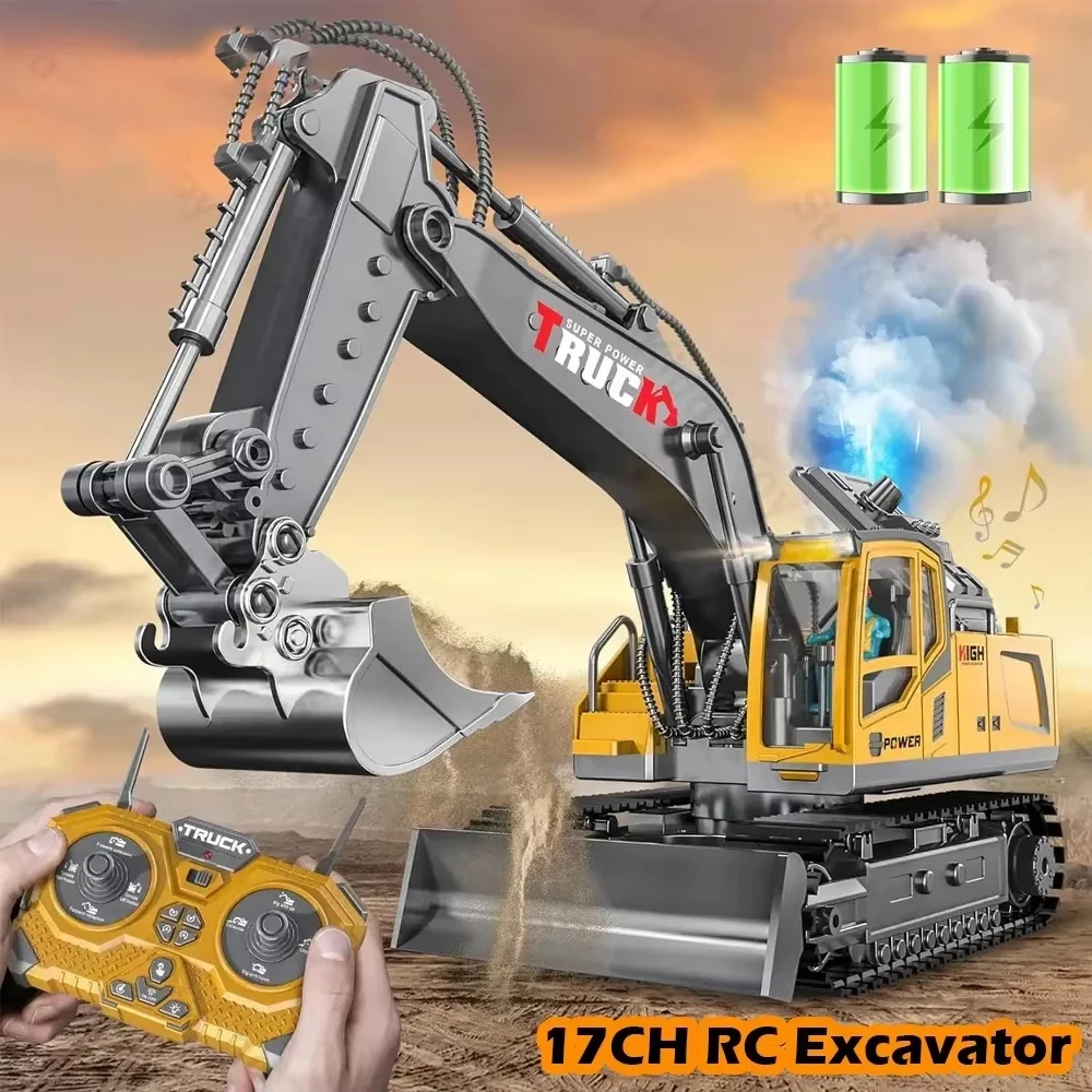 

RC Excavator 17CH Remote Control Truck 2.4G RC Crawler Engineering Vehicle Excavator Truck Radio Control Construction Car Gifts