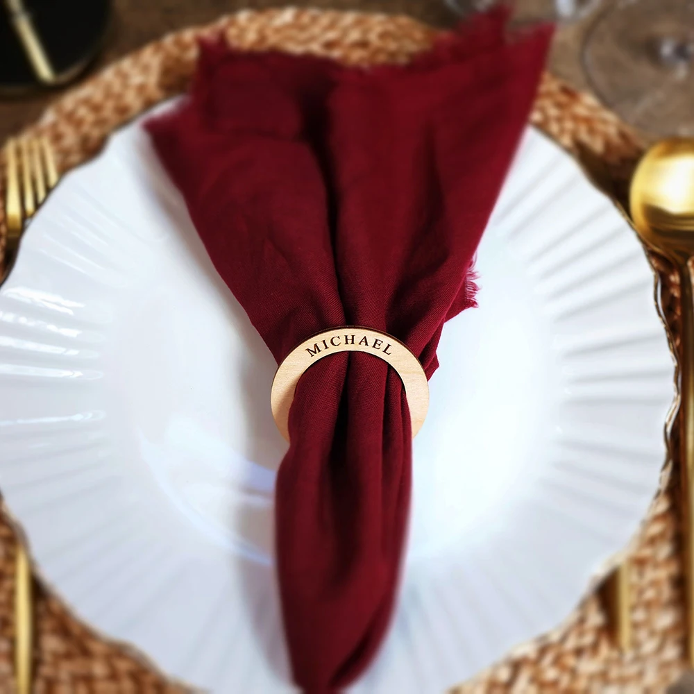 20Pcs Personalized Napkin Ring Custom Name Wedding Tag Napkin Charms Wedding Names Table Tags Couple Names Napkin Holder