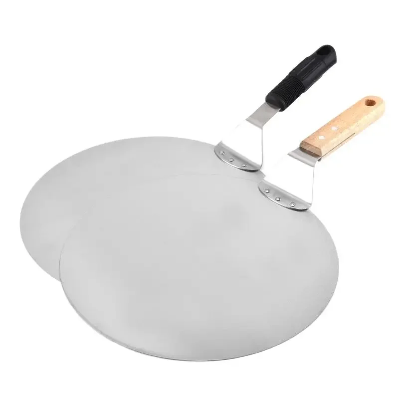 12-inch Stainless Steel Pizza Shovel Large Round Cake Pizza Stone Cake Transfer Baking Tool Baking Pan