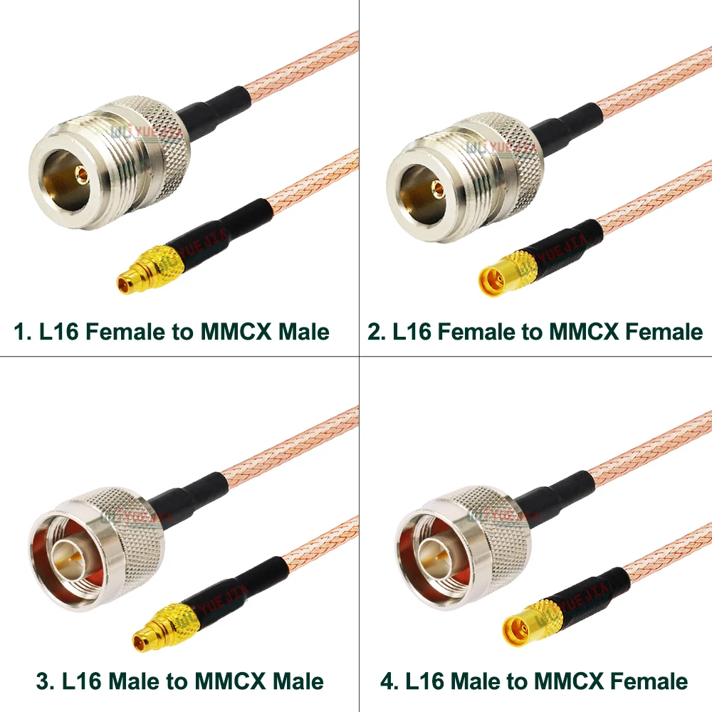 1Pcs RG-316 L16 N to MMCX Male Plug RF Cable MMCX Male to N Male or N Female Jack Connector 50-1.5 RF Coaxial Cable 10CM - 20M