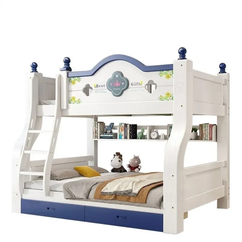 Solid Wood Bunk Bed Two Layer High Low Bed Thickened Frame for Children and Adults Parent Child Furniture view 5