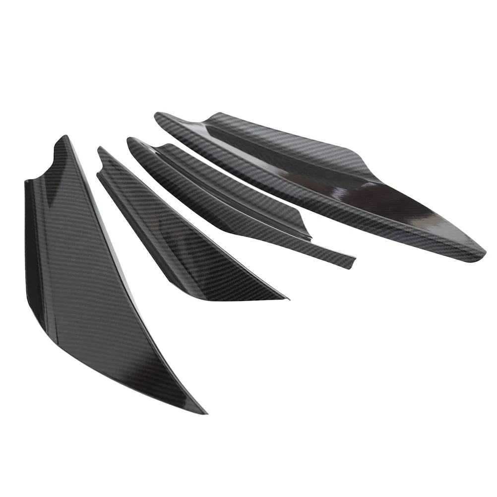 

4Pcs Front Bumper ABS Splitter Spoiler Durable Racing Lip Shovel Surface Cover for Car Upgrade Anti-Scratch