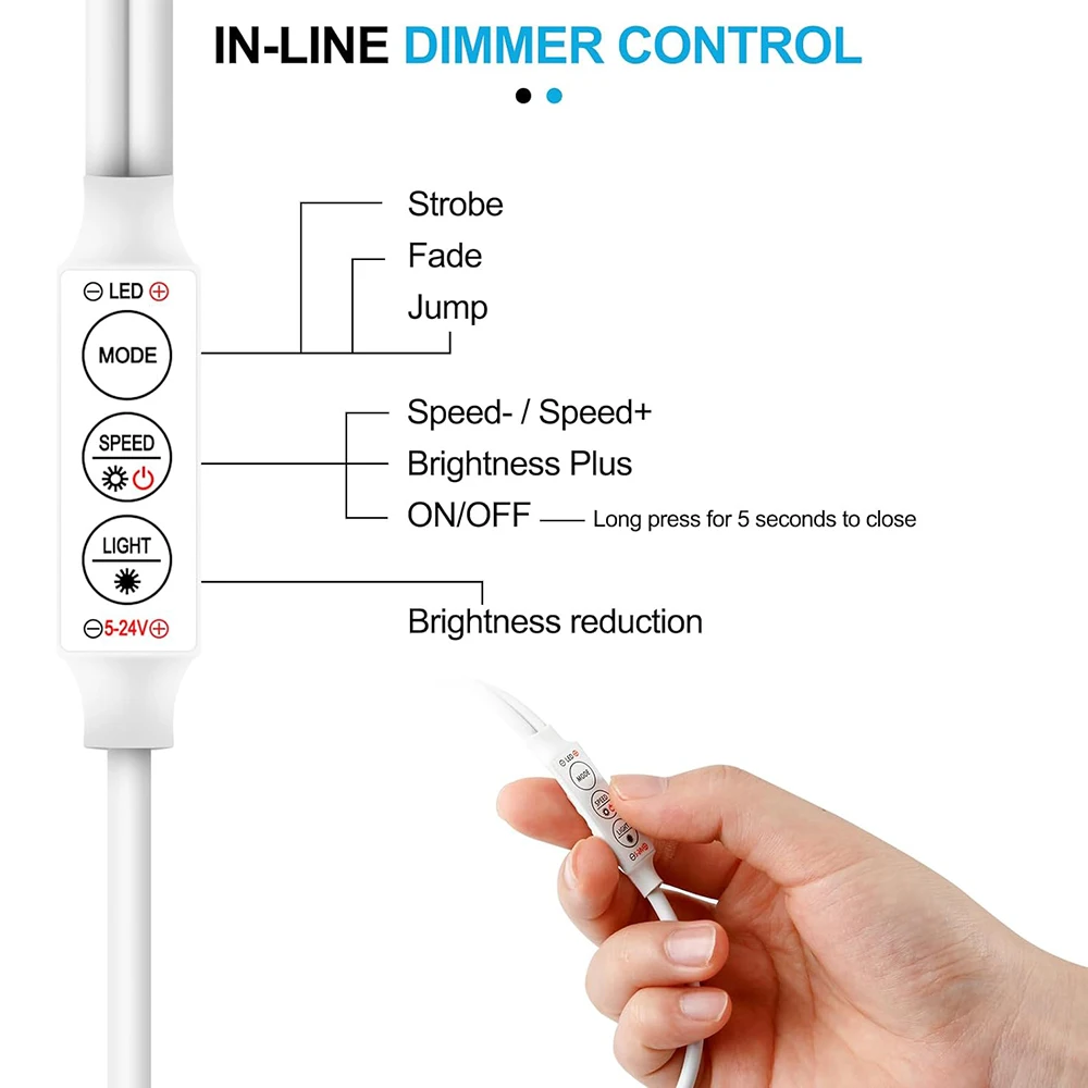 Mini Dimmer LED DC5-24V 6A bezprzewodowy pilot zdalnego sterowania przełącznik kontrolera 11 pojedynczy kolor 3528 5050 2835 COB LED Strip listwa