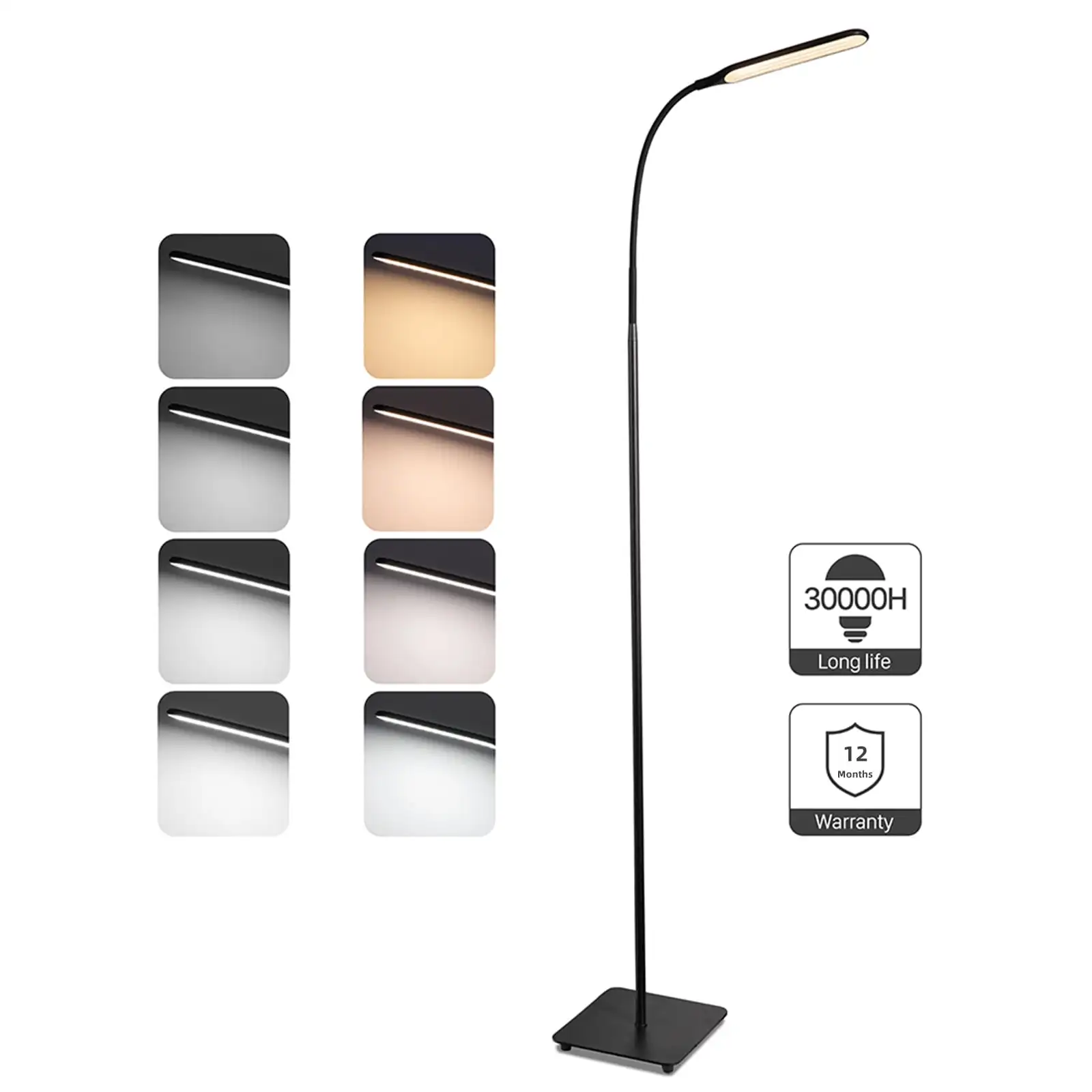 

LED floor lights with 4 brightness levels and 4 color adjustable floor lights, vertical adjustable gooseneck lights