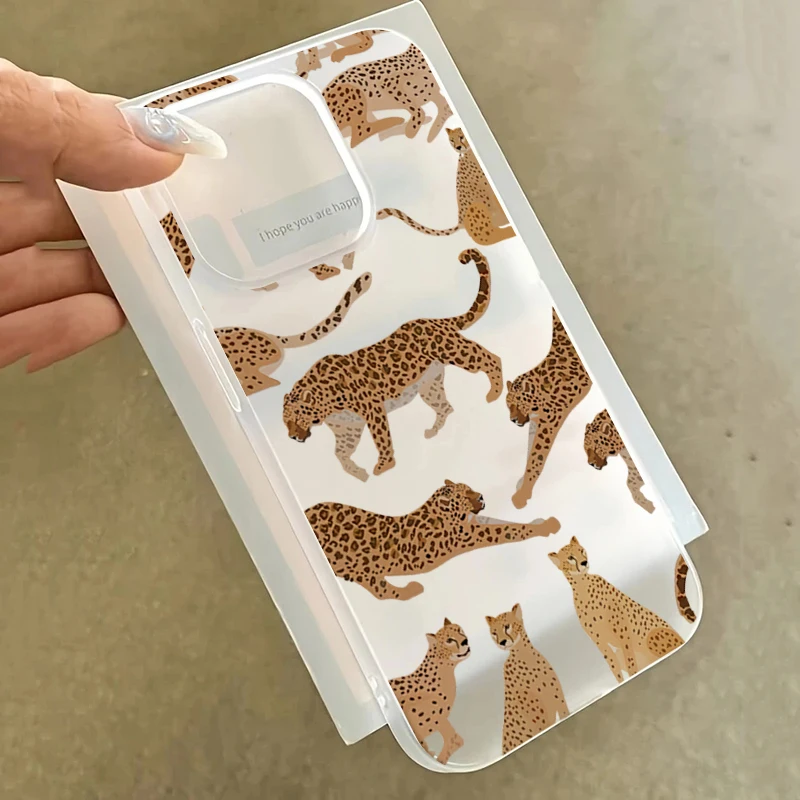 Für iPhone 17 16 15 14 13 12 11 Pro Max Air Case Elegante Leopardenmuster Matte TPU Abdeckung Für iPhone XS Max X XR 7 8 Plus 16E Funda