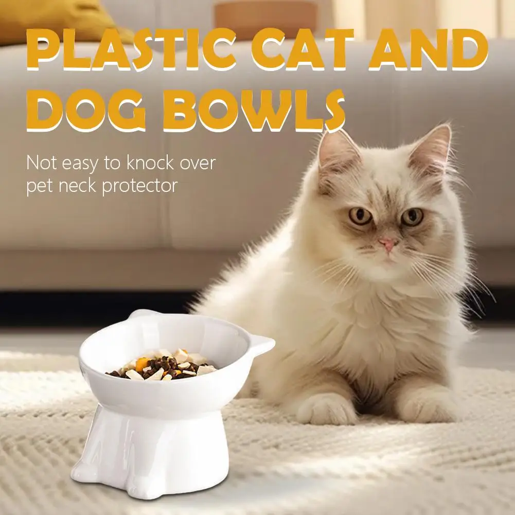Plastic Cat Dog Bowl Pet Bowl Pet Supplies Cat Bowl Dog Bowl Macaron Color New Cat and Dog Universal Anti-Spill Food Water Bowl