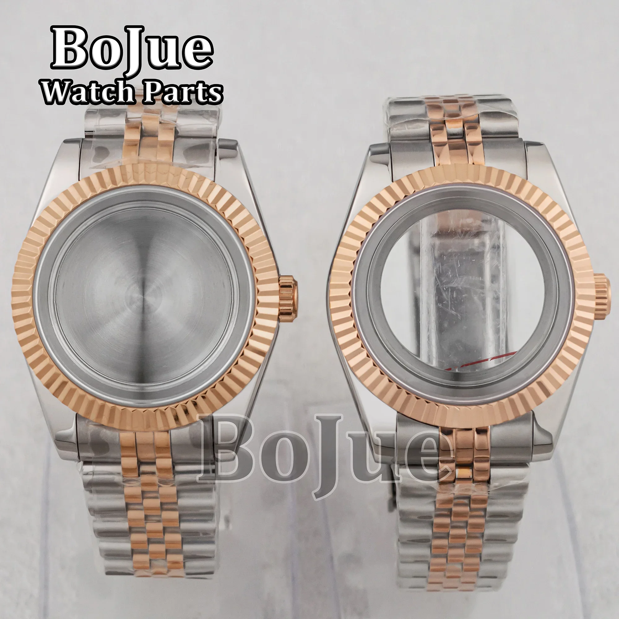 

36/39mm Rose Gold Datejust Stainless Steel Watch Case Jubilee Bracelet 100m Waterproof For Datejust nh34 nh35 nh36 Movement Dial