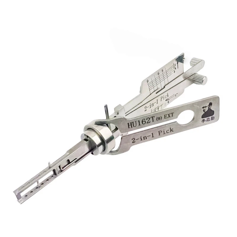 Lishi 2 in 1 Lock Pick HU162T(9) EXT Original Car Door Open Decoder Ignition for Volkswagen New Skoda Models Vertical Milling