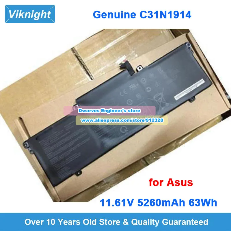 Genuine C31N1914 Battery  11.61V 5260mAh 63Wh for ASUS ZenBook 14 Ultralight UX435EAL UX425QA UX425UG UX435EA UX435EG UX435EGL