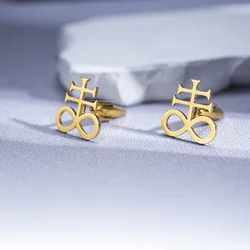 Tangula Leviathan Satan Cross cufflinks Religion Faith Amulet Jewelry Stainless Steel mens cufflinks groom wedding Accessories