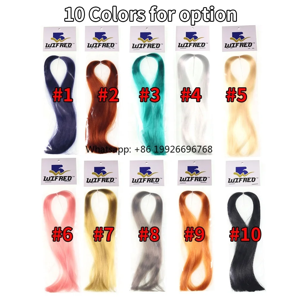

10 Color Fiber Fly Tying Material Silk Fiber Synthetic Fibers Hair Floss for Saltwater Fishing Salmon Sabiki Rig Lures factory
