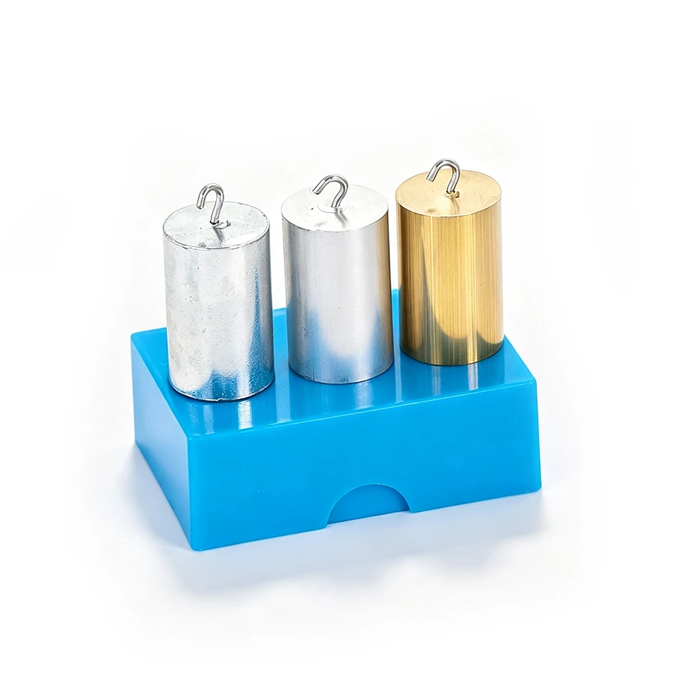 Metal Element Cylinder Ornament Weight Hooked Cylindrical Ingot Science Teaching Display Ornament for Physics Experiment