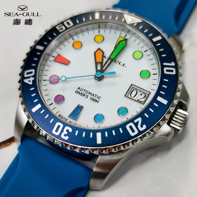 

Seagull Men Automatic Mechanical Watch ST2140 Ocean Series Sapphire Glass 100M Waterproof Luminous Diving Wristwatches 6205