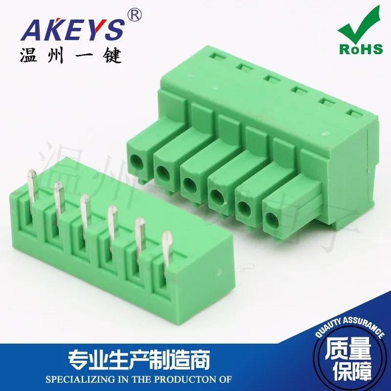 KF15EDG/15EDG Plug-in Type Terminal Block 3.81mm 2P3P4P5P6P8P Straight Needle Bent Needle Complete Set