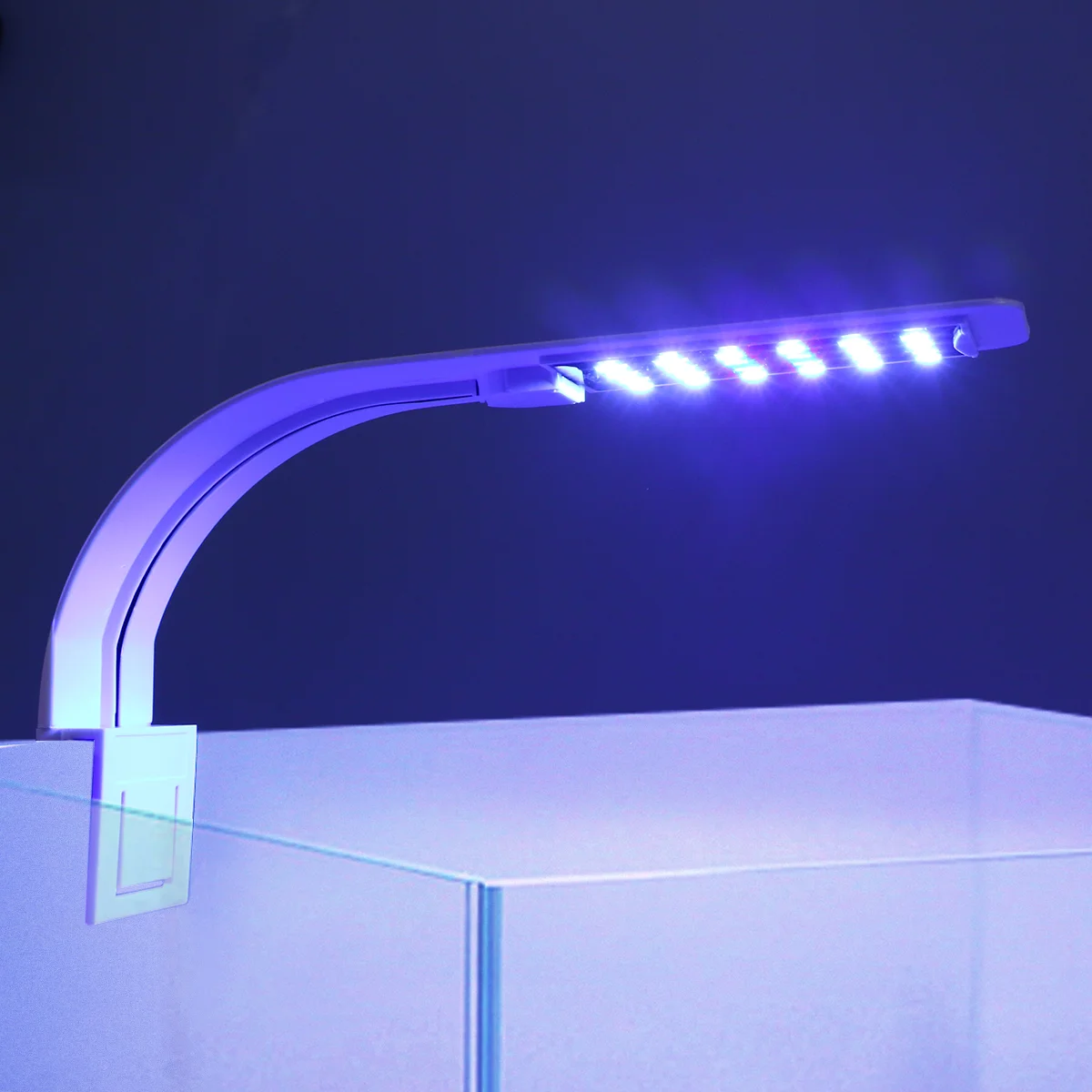 LED Aquarium Light Plants Grow Lighting Creative Clip-on Lamp with EU Plug (Blue White Light)