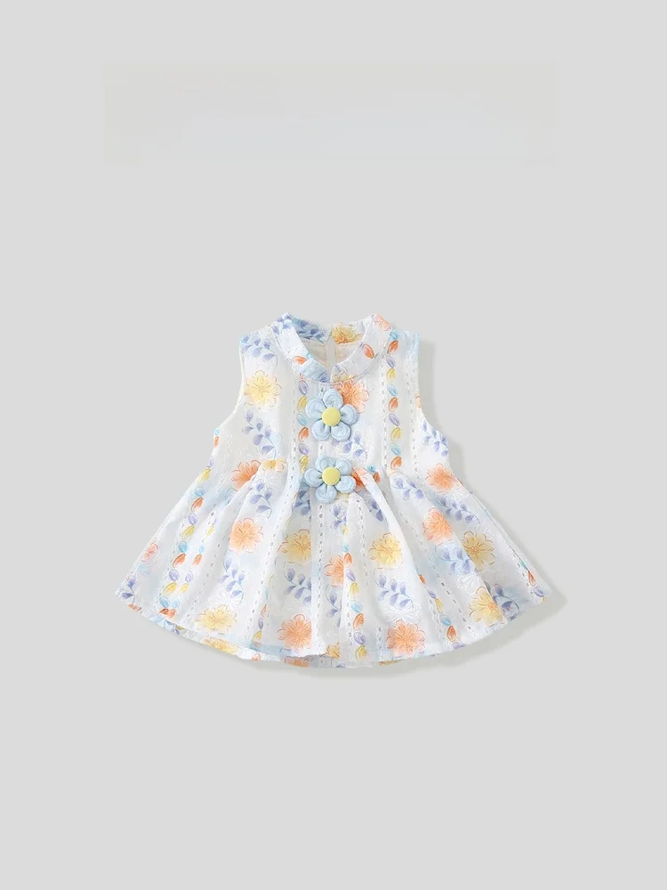 robe-d'ete-style-princesse-pour-bebes-filles-imprime-floral-col-montant-robe-veste-en-tissu-doux-non-elastique-legere-pour-enfants