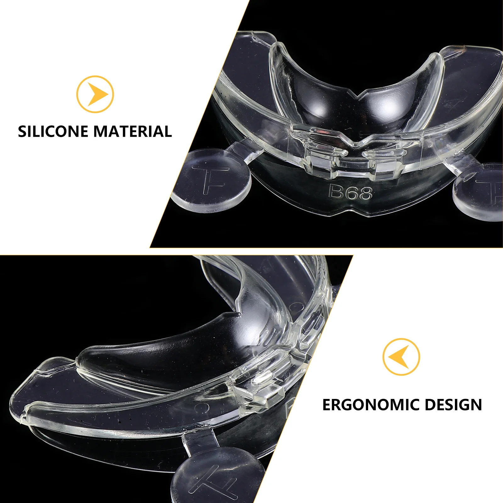 

2pcs Anti-Grinding Mouth Guard Silicone Oral Protector For Night Wear Orthodontic Braces Gum Shield Sleeve