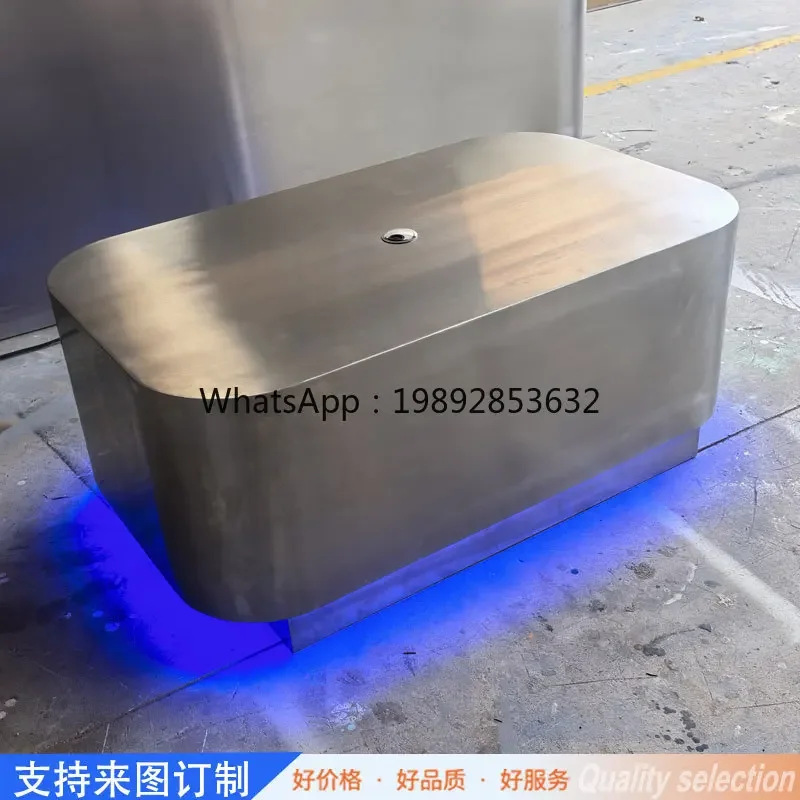 AG1  Custom Stainless Steel Bar Counter Clothing Store Cashier Desk Beauty Salon Hair Salon Front Desk Reception Desk